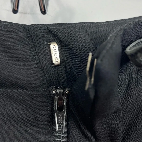 Gucci Vintage Black Wool Blend High Waisted Crop Ankle Pants Trousers Italy 42 M - Picture 8 of 16